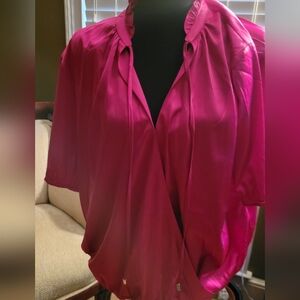 🎀 INC International Concepts Fuchsia Satin Top